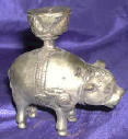 Silver Plated Bronze Pig Candle Holder