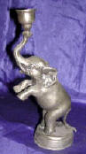 Silver Plated Bronze Elephant Candle Holder 