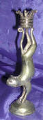 Silver Plated Bronze Cat Candle Holder