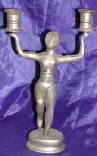 Silver Plated Bronze Human Form Candle Holder
