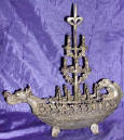 Silver Plated Bronze Dragon Boat