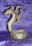 Silver Plated Bronze Snake Cobra Candle Holder