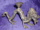 Silver Plated Bronze Dragon Candle Holder
