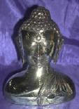 Silver Plated Bronze Buddha Bust 