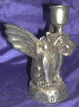 Silver Plated Bronze Gargoyle Candle Holder