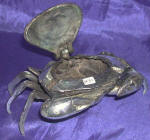 Silver Plated Bronze Crab Ashtray 