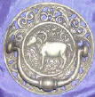 Silver Plated Bronze Goat Door Knocker 