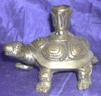Silver Plated Bronze Tortoise Candle Holder