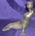 Silver Plated Bronze Seal Candle Holder