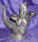 Silver Plated Bronze Mermaid Sculpture