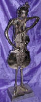 Silver Plated Bronze Acoustic Base Player Human Sculpture