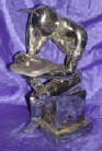 Silver Plated Bronze Human Sculpture