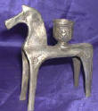 Silver Plated Bronze  Horse Candle Holder
