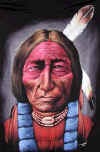 painting on shirt of american indian cheif