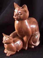 cats, cat wood carving, craft, bali indonesia