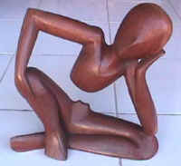 human wood sculpture bali indonesia