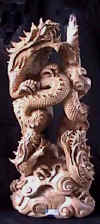 dragon, art, sandal wood, bali indonesia